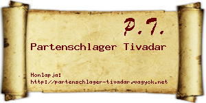 Partenschlager Tivadar névjegykártya